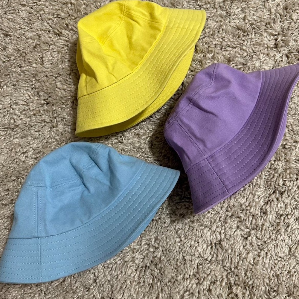 Colorful Bucket Hats (Yellow+ Blue + Purple)